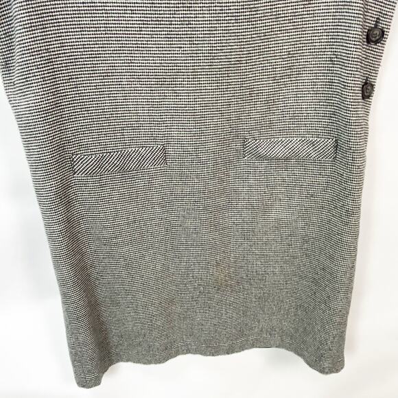 Vintage 90s Sag Harbor 14 Womens Black/White Wool Blend Mini Shift Dress - Picture 4 of 7